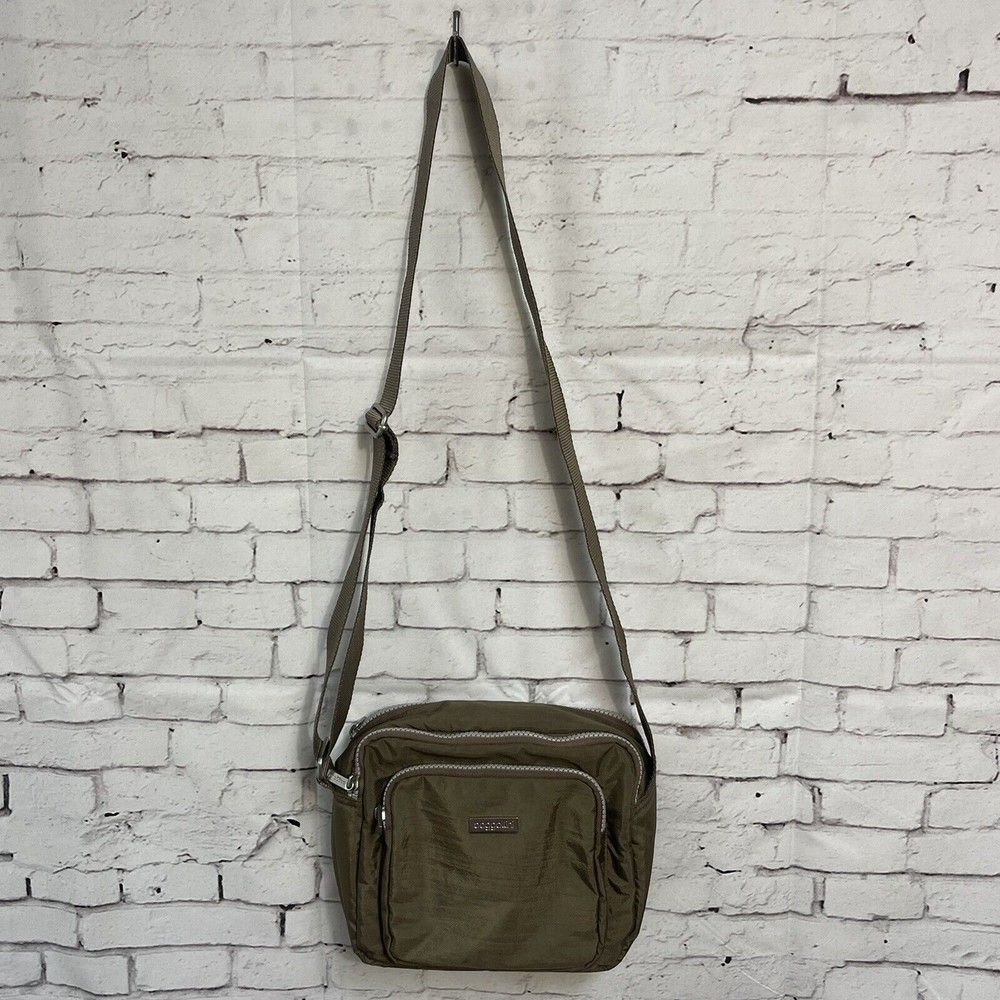Baggallini Crossbody Purse Travel Tan Khaki Excellent Condition - Picture 6 of 16